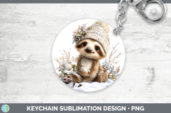 GorgeousAnimals Winter Knit Hat Keychain design.