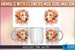 Animals with Flowers Mug Wrap Sublimation Design | PNG v.1 Product Image 4