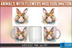 Animals with Flowers Mug Wrap Sublimation Design | PNG v.1 Product Image 6