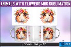 Animals with Flowers Mug Wrap Sublimation Design | PNG v.2 Product Image 5
