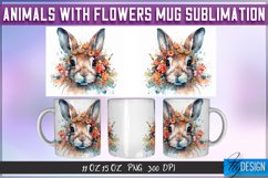 Animals with Flowers Mug Wrap Sublimation Design | PNG v.2 Product Image 6