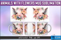Animals with Flowers Mug Wrap Sublimation Design | PNG v.2 Product Image 7