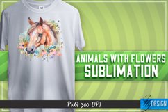 Animals with Flowers Sublimation Design|Animals Sublimation Product Image 6