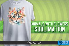 Animals with Flowers Sublimation Design|Animals Sublimation Product Image 7