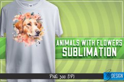 Animals with Flowers Sublimation Design|Animals Sublimation Product Image 1