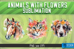 Animals with Flowers Sublimation Design|Animals Sublimation Product Image 4