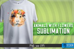 Animals with Flowers Sublimation Design|Animals Sublimation Product Image 1