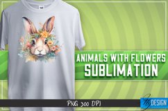 Animals with Flowers Sublimation Design|Animals Sublimation Product Image 1