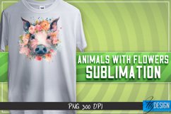 Animals with Flowers Sublimation Design|Animals Sublimation Product Image 1