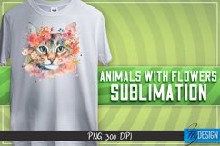 Animals with Flowers Sublimation Design|Animals Sublimation Product Image 1