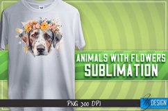 Animals with Flowers Sublimation Design|Animals Sublimation Product Image 1