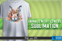 Animals with Flowers Sublimation Design|Animals Sublimation Product Image 16