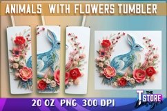 Animals with Flowers Paper Quilling Tumbler Wrap Design | Product Image 2