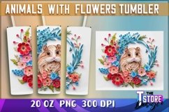 Animals with Flowers Paper Quilling Tumbler Wrap Design | Product Image 4