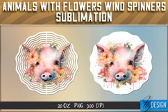 Animals with Flowers Wind Spinners Sublimation Bundle v.1 Product Image 2