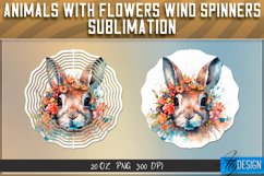 Animals with Flowers Wind Spinners Sublimation| PNG Design Product Image 1