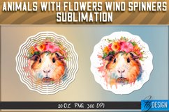 Animals with Flowers Wind Spinners Sublimation Bundle v.1 Product Image 4