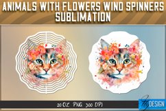 Animals with Flowers Wind Spinners Sublimation Bundle v.1 Product Image 6