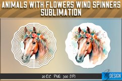 Animals with Flowers Wind Spinners Sublimation Bundle v.1 Product Image 7