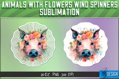 Animals with Flowers Wind Spinners Sublimation Bundle v.2 Product Image 2
