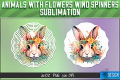 Animals with Flowers Wind Spinners Sublimation Bundle v.2 Product Image 3