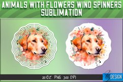 Animals with Flowers Wind Spinners Sublimation| PNG Design Product Image 1
