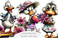 Animals With Fruits Clipart Product Image 1