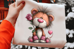 Animals with Rose Valentine Clipart Product Image 2