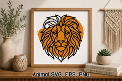 Flow Line Animal SVG Design | Lion SVG Silhouette Product Image 1