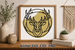 Flow Line Animal SVG Design | Deer SVG Silhouette Product Image 1