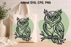 Flow Line Animal SVG Design | Owl SVG Silhouette Product Image 1