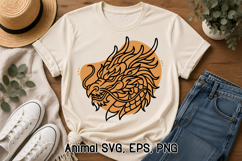 Flow Line Animal SVG Design | Dragon SVG Silhouette Product Image 1