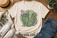 Flow Line Animal SVG Design | Cute raccoon SVG Product Image 1