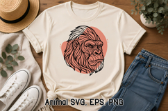 Flow Line Animal SVG Design | Powerful gorilla SVG Product Image 1