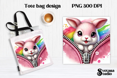 Animal tote bag PNG design | Cute animal pillow sublimation Product Image 1