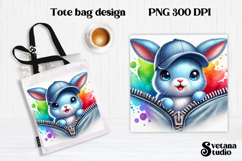 Animal tote bag PNG design | Cute animal pillow sublimation Product Image 1