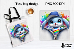 Animal tote bag PNG design | Cute animal pillow sublimation Product Image 1
