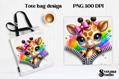 Animal tote bag PNG design | Cute animal pillow sublimation Product Image 1