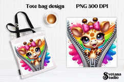 Animal tote bag PNG design | Cute animal pillow sublimation Product Image 1