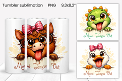 Funny animals sticking out their tongues tumbler wrap Product Image 1