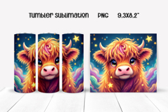 Rainbow highland cow tumbler | Animal tumbler Product Image 1