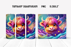 Rainbow highland cow tumbler | Animal tumbler Product Image 1