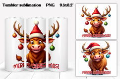 Christmas tumbler sublimation | Christmas animal tumbler PNG Product Image 1