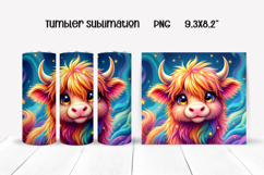 Rainbow highland cow tumbler | Animal tumbler Product Image 1
