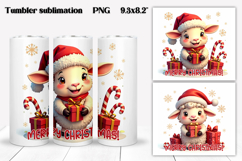 Christmas tumbler sublimation | Christmas animal tumbler PNG Product Image 1