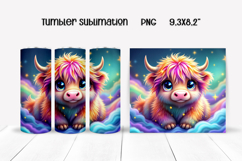 Rainbow highland cow tumbler | Animal tumbler Product Image 1