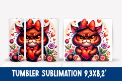 Funny cat sublimation PNG tumbler wrap Product Image 1