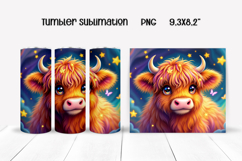 Rainbow highland cow tumbler | Animal tumbler Product Image 1