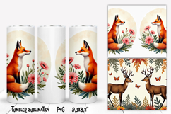 Animal tumbler sublimation | Fox tumbler | Tumbler wrap Product Image 1