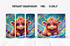 Rainbow highland cow tumbler | Animal tumbler Product Image 1